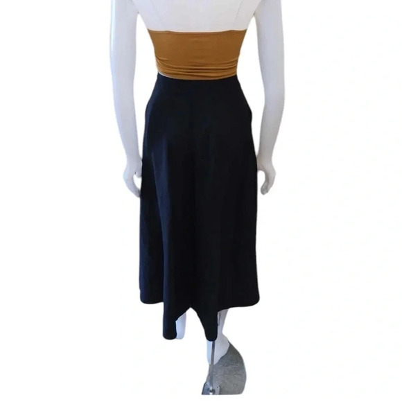 Club Monaco Linen Blend Black Wide Leg Palazzo Capri Pants Size 4 - Picture 3 of 9